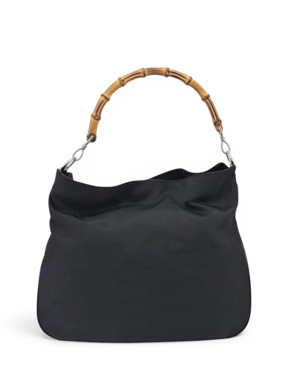 Fendi Black Bamboo-Handle Shoulder Bag with authentication